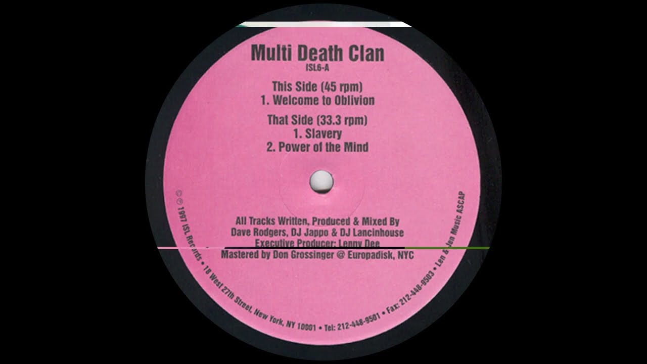 Multi Death Clan - Power Of The Mind - Industrial Strength Limited – ISL 6