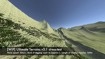 [Ultimate Terrains] WIP  v3.1 stress-test. Fast Voxel Terrain for Unity