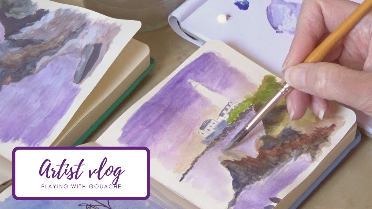 Artist vlog, playing with my new gouache paints - YouTube