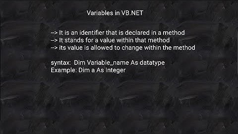 Variable in VB.NET | Variable in VB.NET Example| Variable in VB.NET Example in visual studio program
