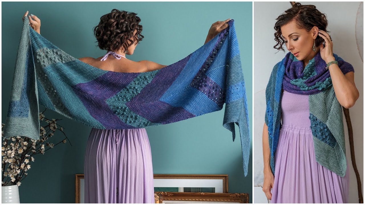 Knitting magnetic shawl pin with colored rhinestones - Jandi Creations