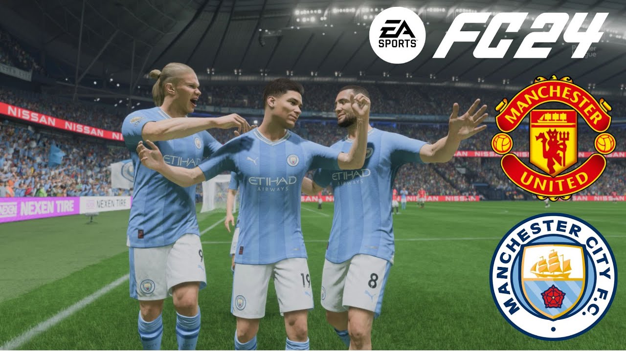 MANCHESTER UNITED VS MANCHESTER CITY | FC24 | PC GAMEPLAY - YouTube
