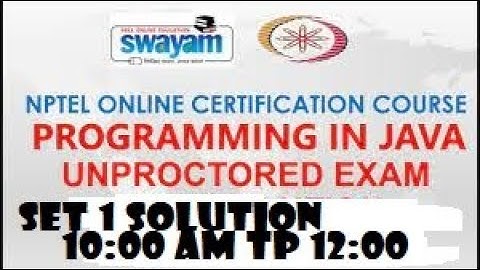 Programming in java|| Unproctored Exam Solution nptel || NPTEL JAVA Solution || July 2021|| set 1