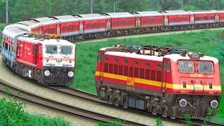 WAP4 RESCUE WAP7 LHB RED EXPRESS TRAIN | BUMPY RAILROAD | Train Simulator | Railwork | NTG GAMING screenshot 5