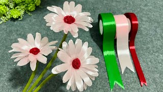 Cách Làm Hoa Đồng Tiền Bằng Ruy Băng | 2 | How To Make Gerbera With Ribbon | Ribbon Flowers