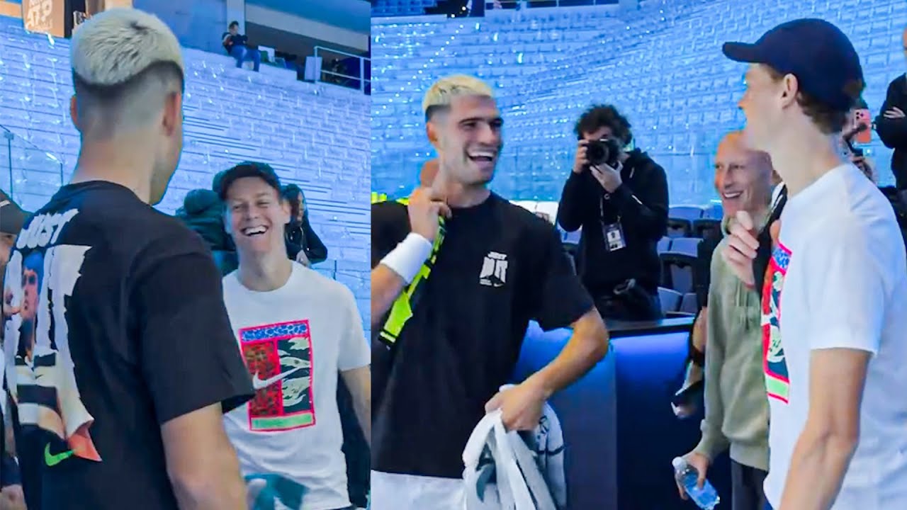 Sinner & Alcaraz Lovely Moments before Their Practice Match | Nitto ATP Finals 2025