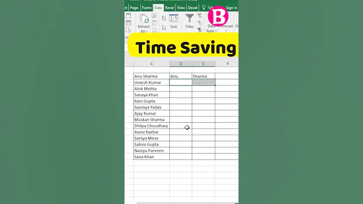 Use Of Flash Fill In Excel | Split First Name And Last Name Flash Fill @BrainUpp
