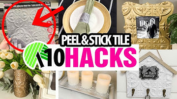 GRAB $1 PEEL & STICK TILES from Dollar Tree for these 10 HIGH-END HACKS!