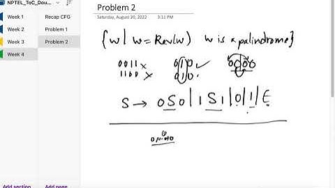 NPTEL CS63: Theory of Computation Jul-Sep 2022 Doubt Clearing Session - Week 4