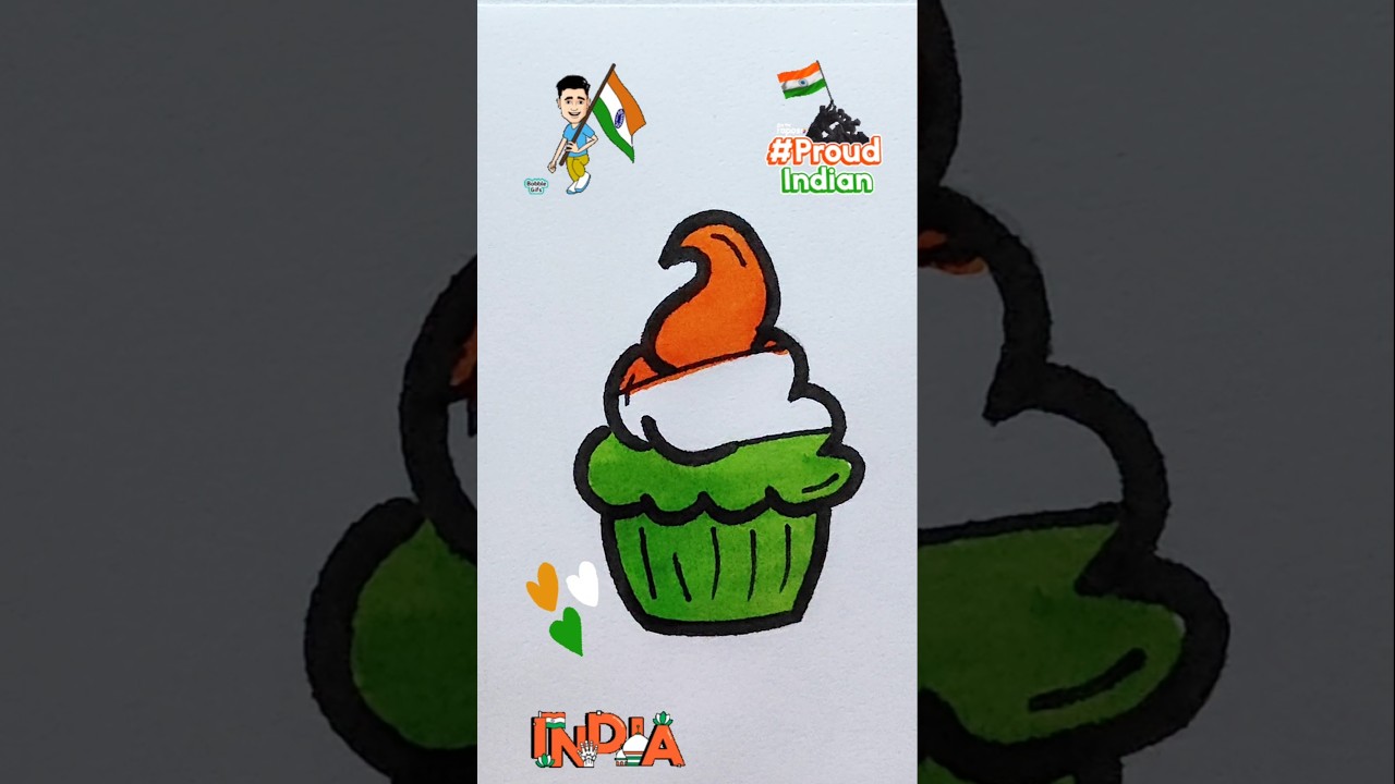 🍦 icecream shape ❤️❤️🇮🇳❤️ india flag colour 