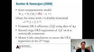 Productivity and Efficiency Analysis Lesson 5C: DEA with contextual variables