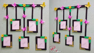 DIY Easy Family Photo Frame Using Cardboard || photo frame Wall hanging ideas at home #photoframe