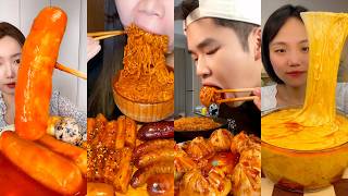 SO YUMMY & Extra Cheesy Tteokbokki | Spicy Noodles, and Soup Dumplings Mukbang