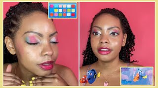 Using my new Revolution Finding Nemo eyeshadow palette / Summer inspired Makeup look🐚🐟🐠🫧