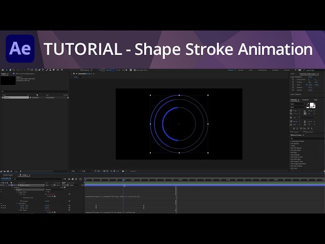 After Effects Tutorial - Shape Layer Stroke Animation 