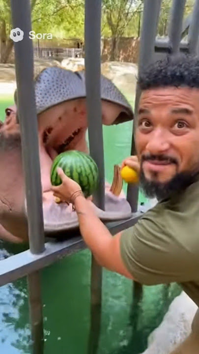 Download lagu This Hippo got triggered by zoo keeper #zoo #sora2 #hippo #zoostory #funny #shorts #australia