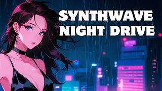 [4K] Watching All Glow in a Retro Futuristic City (Night Drive Synthwave Music) — Glitch Patterns