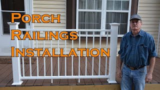 Porch Railing Installation, Aluminum Pre-Assembled Universal Rail.
