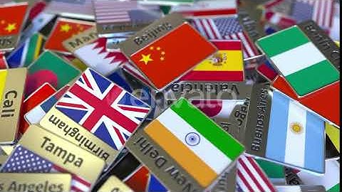 Souvenir Magnet or Badge with Beijing Text and National Flag | Motion Graphics - Envato elements