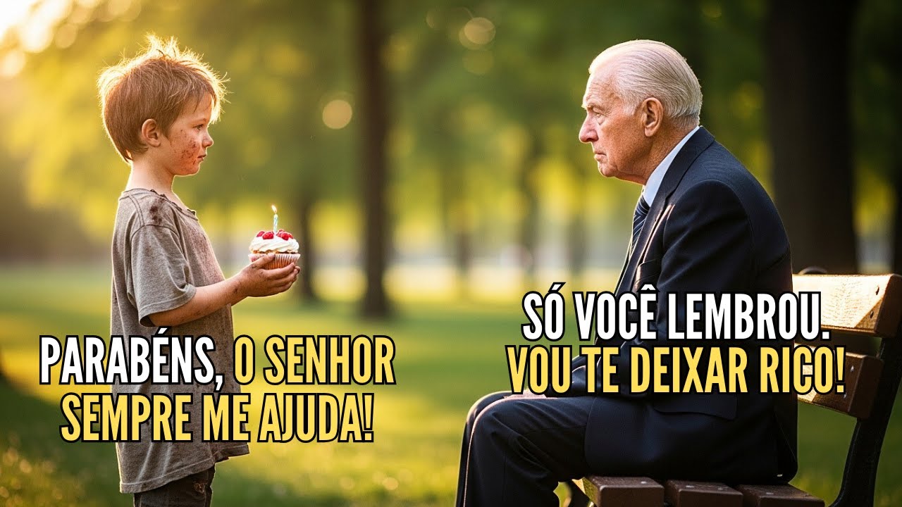 MILIONÁRIO ESTAVA SOZINHO NO SEU ANIVERSÁRIO, ATÉ QUE UM GAROTINHO ORFÃO COMPRA UM BOLO PARA ELE…