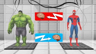 BRAIN EXCHANGE SPIDER MAN vs HULK in Minecraft - Gameplay - Animation