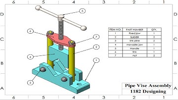 Assembling a Pipe Vise in SolidWorks - Step-by-Step Tutorial #solidworks #PipeVise