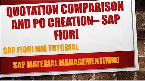 How to do Quotation comparison in SAP Fiori
