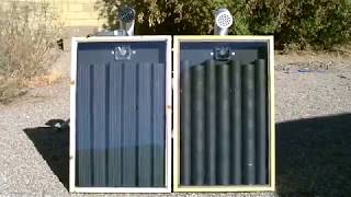 Solar Air Heater Comparison! - Steel Downspout Heater vs. Steel Can Heater (temp. tests)