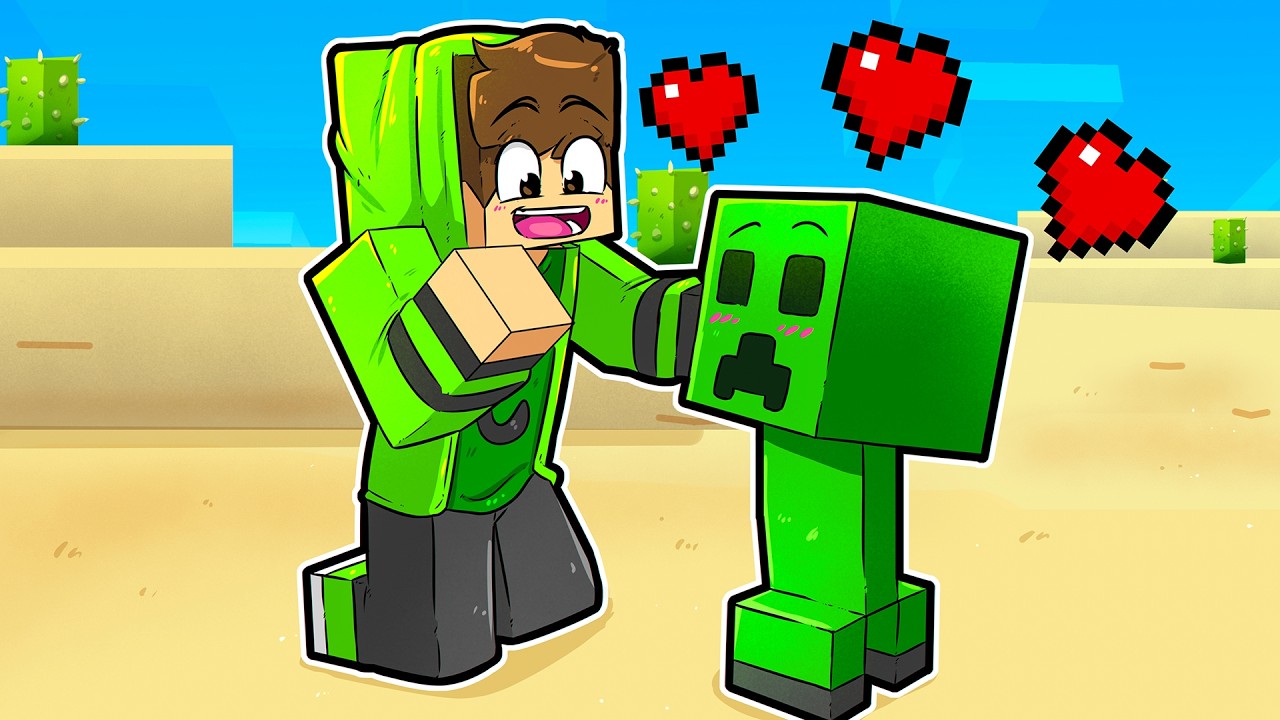 Cadres ADOTOU um CREEPER no Minecraft