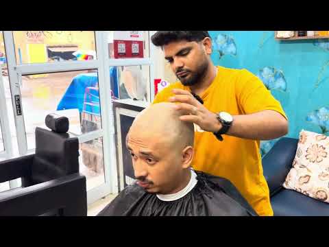 Complete Head Shave | Professional Indian Barber | Clean Razor Shave #headshave #cleanheadshave #yt