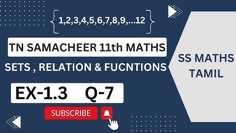 11th maths exercise 1.3 7th sum in Tamil @sspkacademy