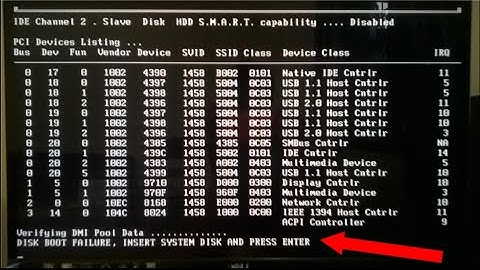 DISK BOOT FAILURE INSERT SYSTEM DISK AND PRESS ENTER