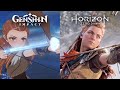 Aloy in Genshin Impact vs Aloy in Horizon Zero Dawn.