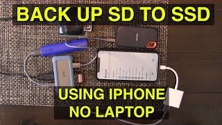 How to Backup SD microSD CompactFlash to External SSD with iPhone iPad NO COMPUTER iOS 13