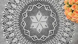 картинка: Скатерть крючком, Флора,  часть 5 из 5 (54 ряд и до конца)