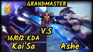 Hi Im Gosu (KAI'SA) vs ASHE - 16/0/2 KDA BOTTOM ADC GAMEPLAY - NA Ranked GRANDMASTER