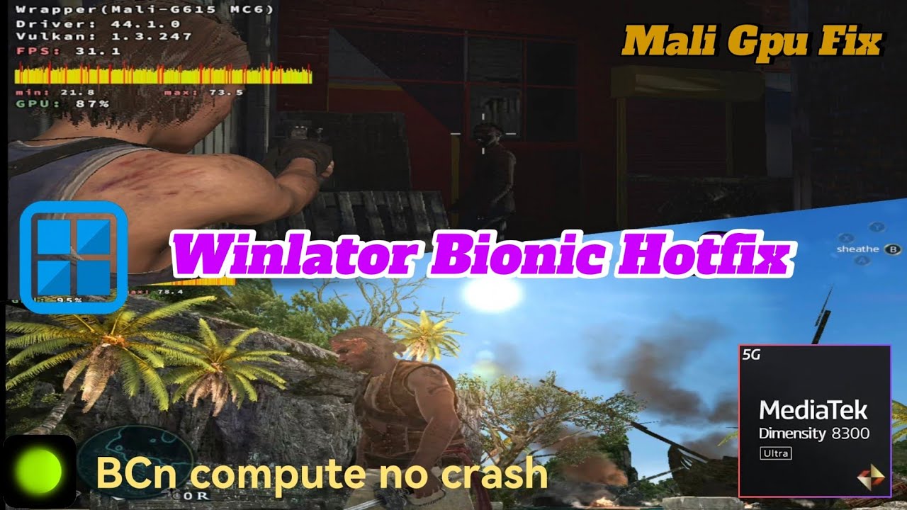 Winlator Setup BCn Compute | RE3 Remake + ACBF + JC2 | (DM 8300 U) Mali ...