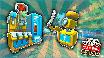 UPGRADING Our Base With ALL The Craftbots + First Crop Harvest (Scrap Mechanic Co-op Survival Ep.7)