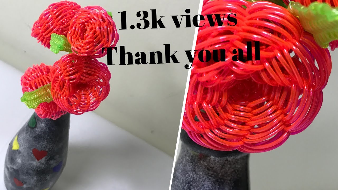 Plastic wire flower making tutorial | easy and beautiful