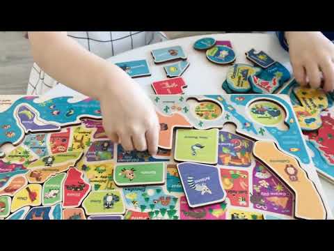 Wooden US map for kids and Wooden World Map