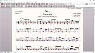 Drum Score World (Sample) - Megadeth – Trust