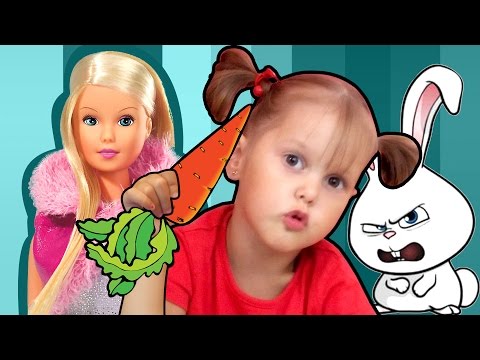 Тайная жизнь домашних животных Кролик Снежок встречает гостей Штеффи и Еви Уход за животными