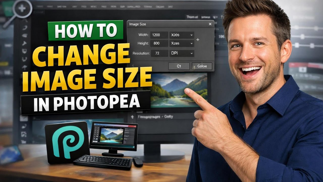 How to CHANGE IMAGE SIZE in Photopea (Step by Step) 2026 - YouTube