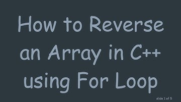 How to Reverse an Array in C++ using For Loop