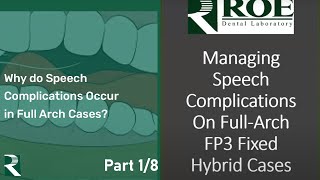 Why do speech complications occur in full arch cases?