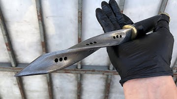 Damascus Tri Dagger Fixed Blade