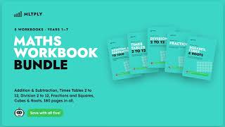 Maths Workbook Bundle: 5 Printable Workbooks for Years 1–7 (UK) | Mltply
