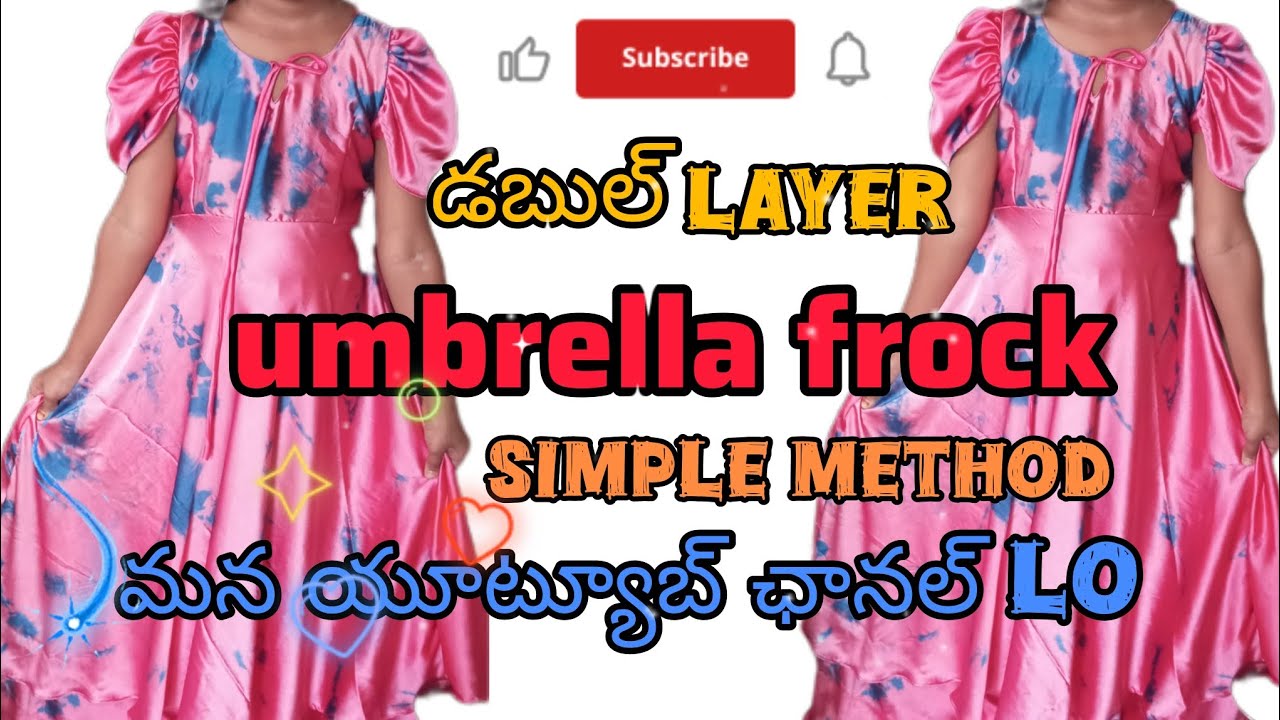 #Doublelayer umbrella cutfrock😍#ruffle hands#10yrsold baby #easy cutting#simple method#YouTubevideos