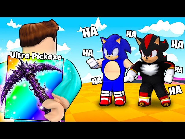 I PRETENDED TO BE A NOOB THEN USED OP PICKAXE IN ROBLOX !!