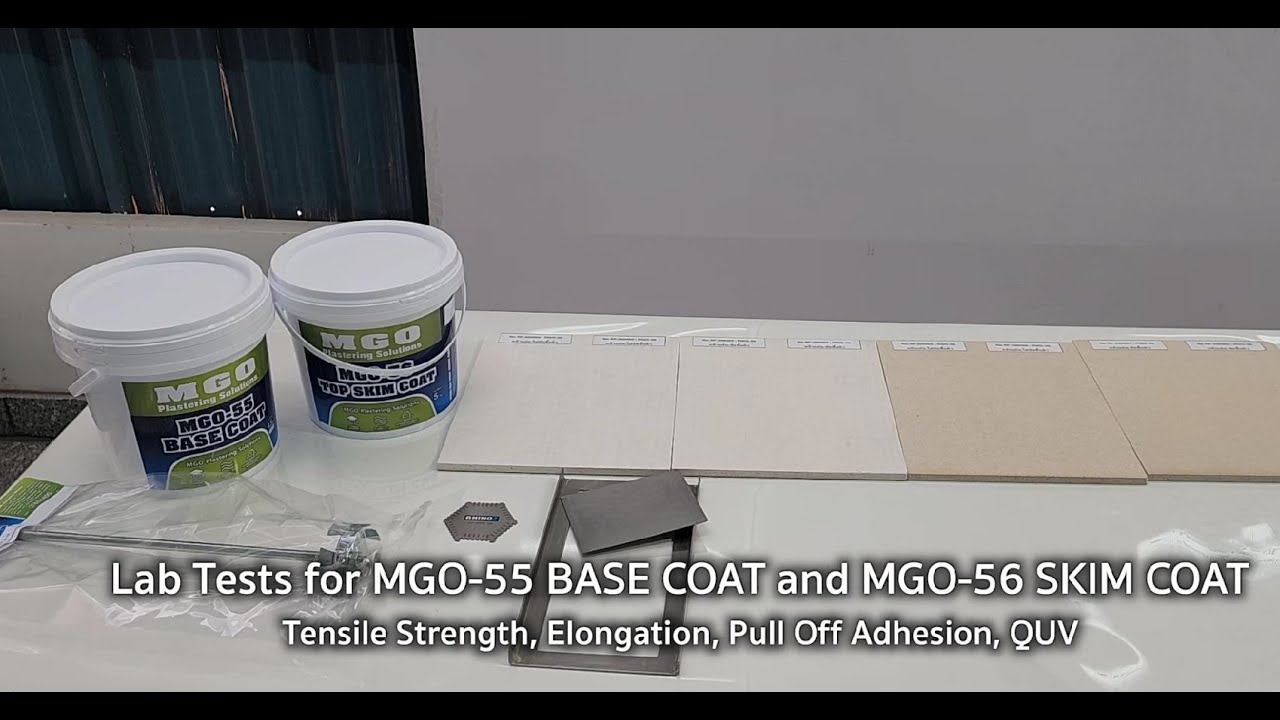 MGO Plastering Solutions MGO 55 Base Coat and MGO 56 Laboratory Testing